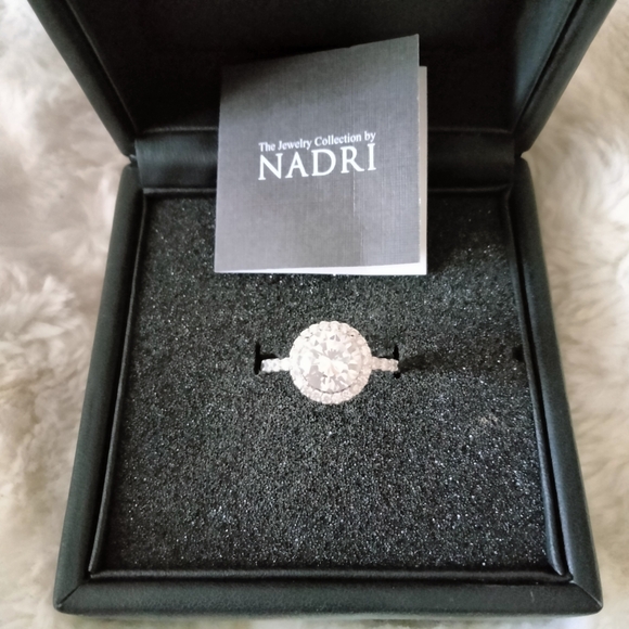 NADRI HALO RODIUM PLATED RING #10 - Picture 4 of 11